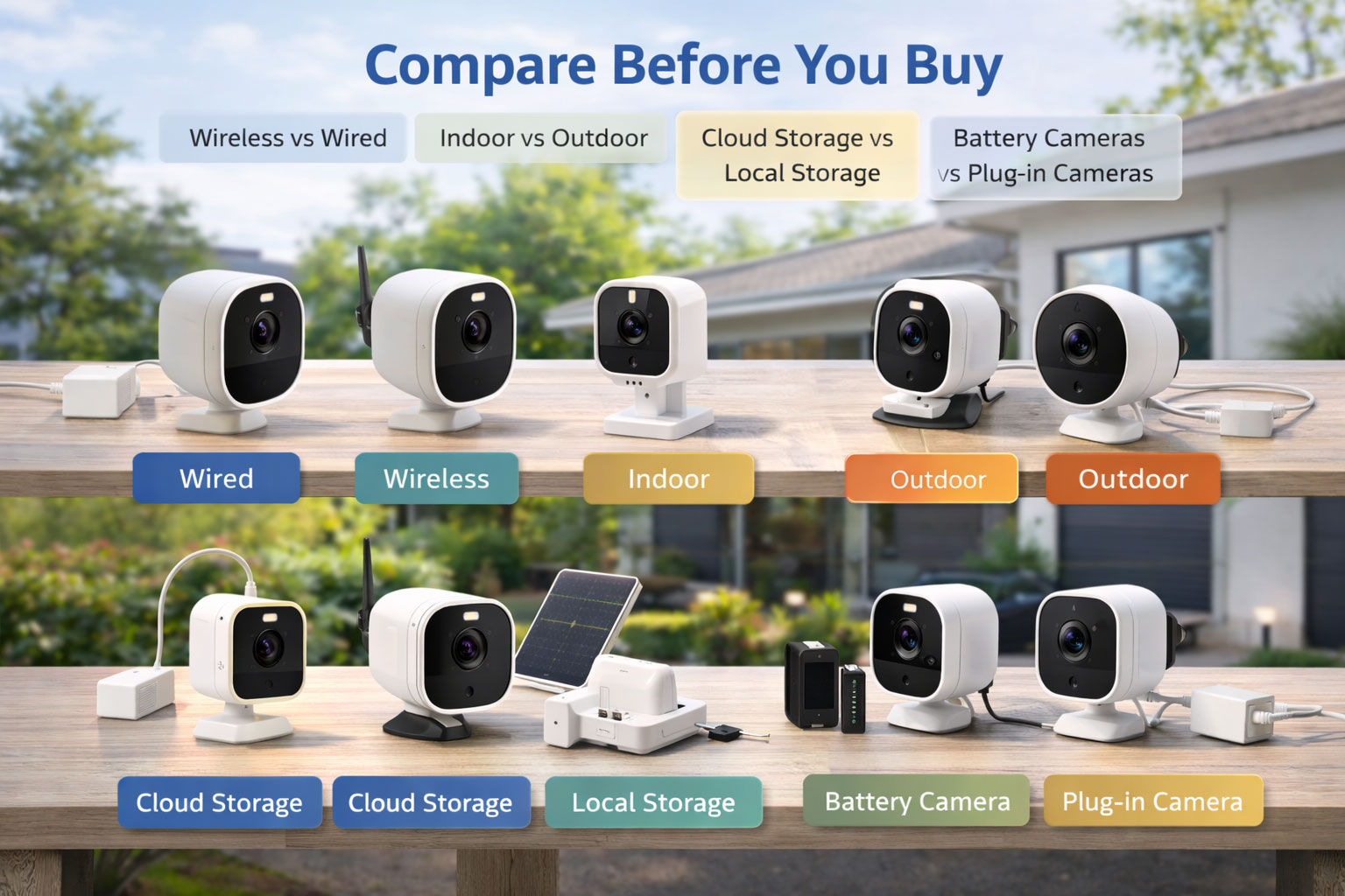 Different types of home security cameras